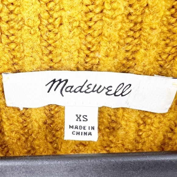 ✅ MADEWELL MUSTARD Northfield Mock Neck WOOL BLEND Sweater SIZE XS - Picture 3 of 6